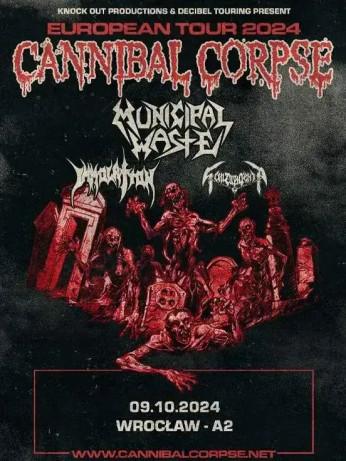 Wrocław Wydarzenie Koncert Cannibal Corpse + Municipal Waste + Immolation + Schizophrenia